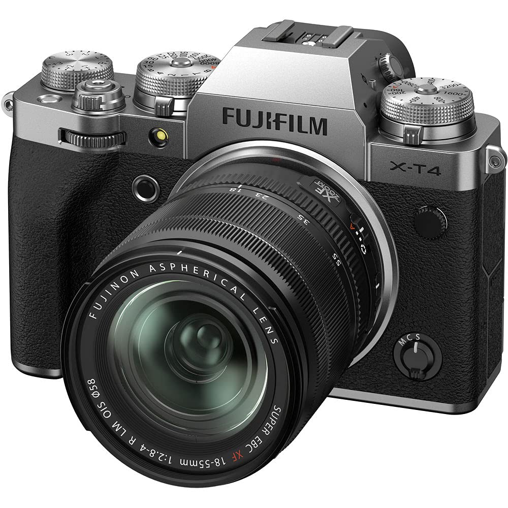 Fujifilm X-T4 Mirrorless Digital Camera, Silver Fujinon XF18-55 mm